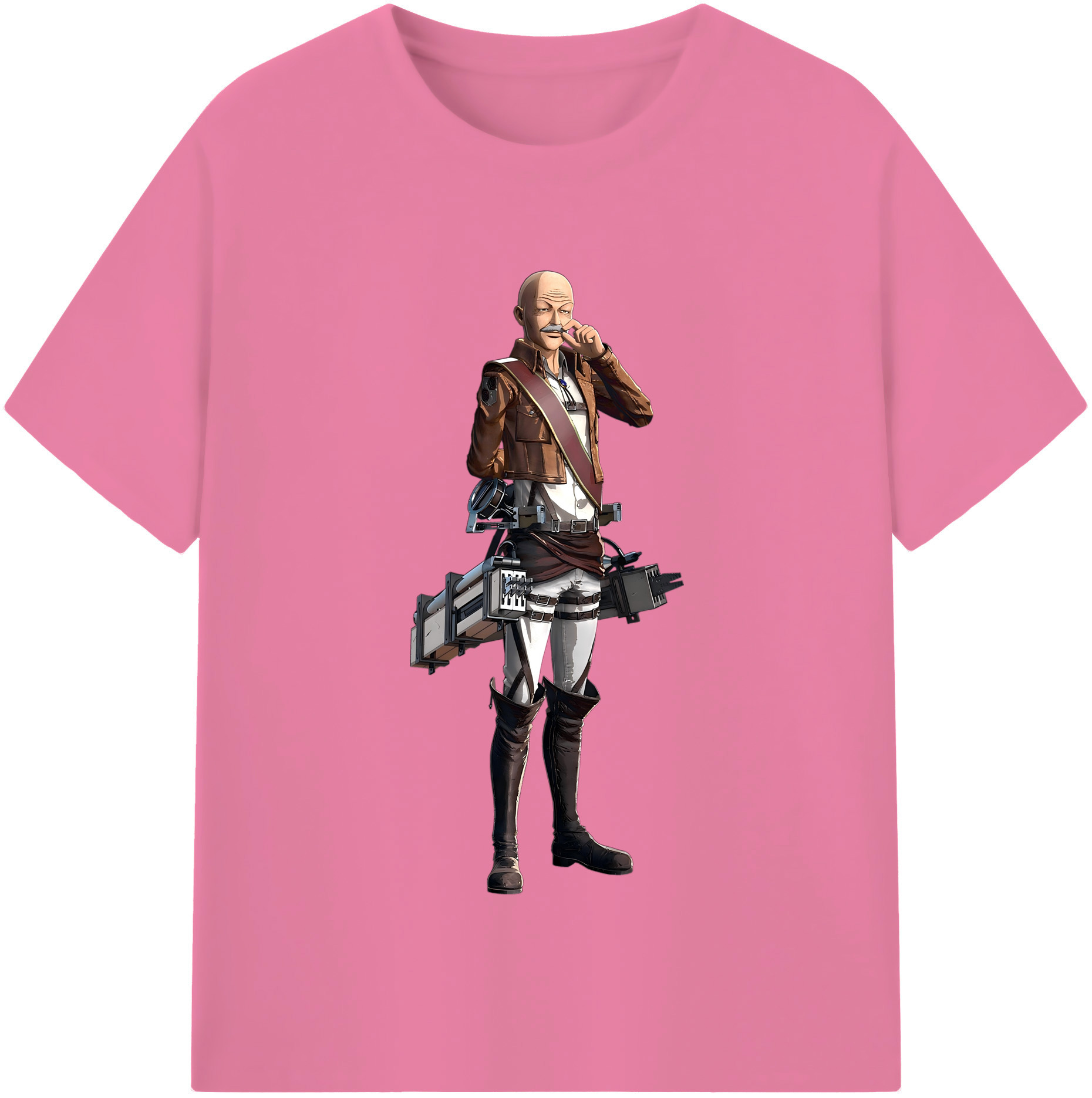 （画像用） 進撃の巨人 ドット·ピクシス Attack on Titan Dot Pixis 綿100％半袖Tシャツ（フロントプリント）